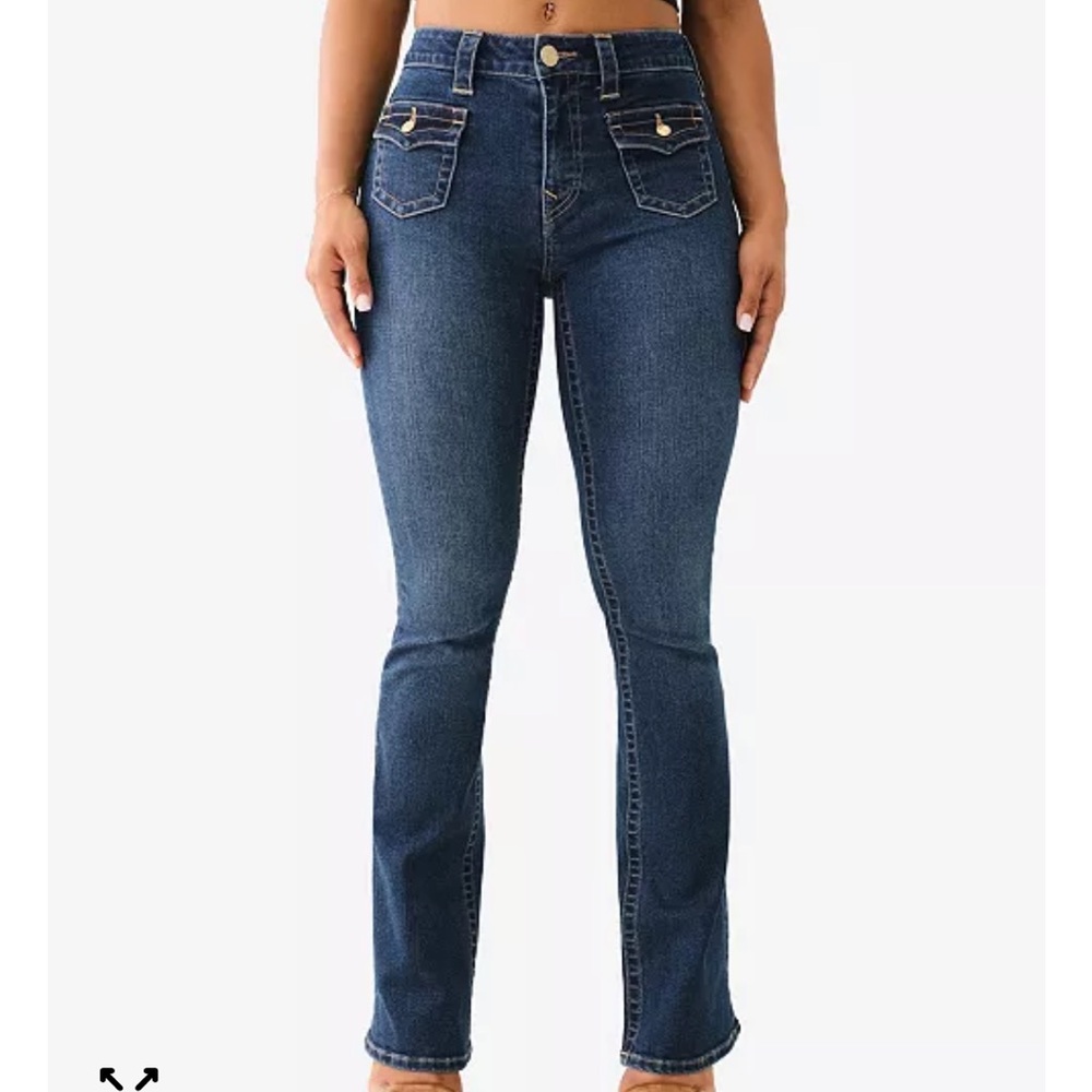 True Religion Becca Women's Dark Jeans with Gold Accents